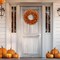 Artificial Fall Wreath 22 Inch Autumn Wreaths for Front Doors Orange Forsythia Wreath with Berries Fall foliage for indoor outdoor Thanksgiving Day Harvest Festival Home Party Holiday.